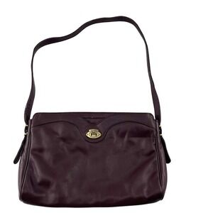 Etienne Aigner Handcrafted Leather Shoulder Bag Original Burgundy Vintage